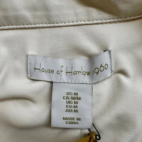 House of Harlow 1960 Collard Ivory Bodysuit Size S - Picture 3 of 5